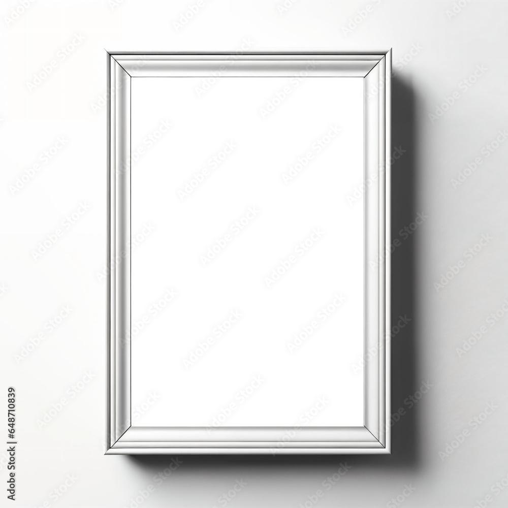 White vertical wood picture frame with cut canvas White vertical wood picture frame with cut canvas