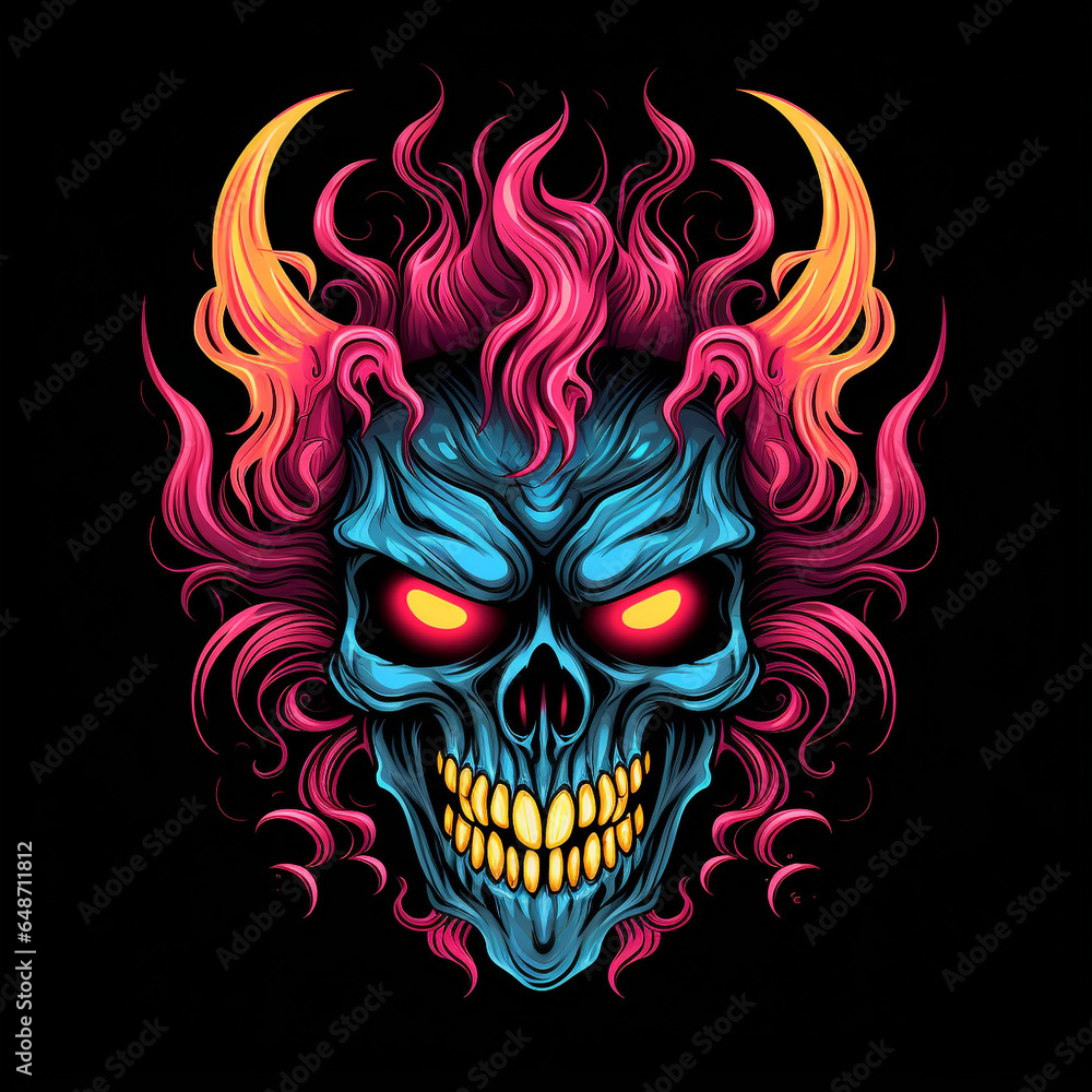 demonic skull in graffiti style 1