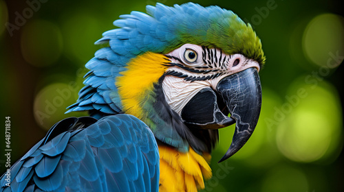 a super detailed blue macaw