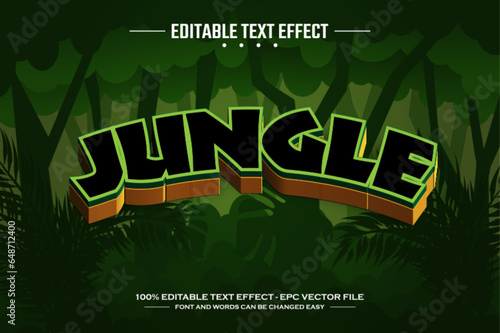 Jungle 3D editable text effect template