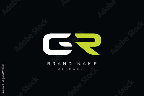 initial letter gr or rg logo vector design template