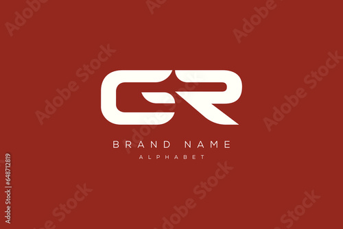 initial letter gr or rg logo vector design template
