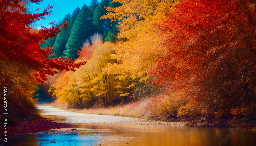Forest Autumn Background 