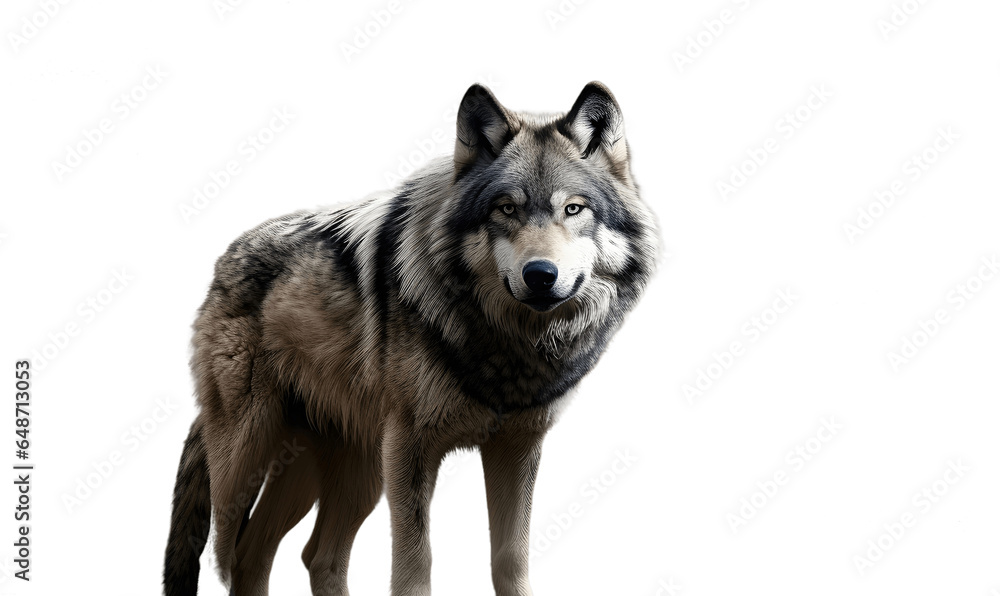 Gray wolf isolated on white