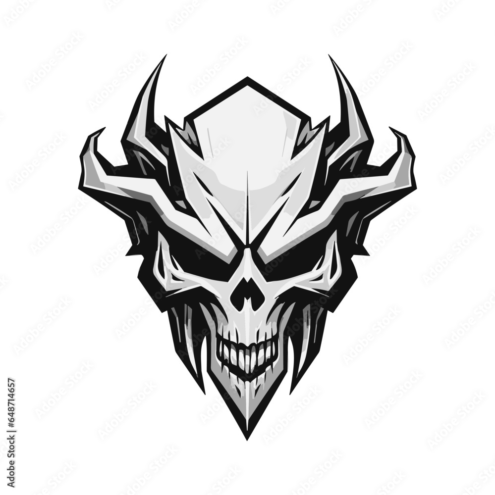 Obraz premium Artistic metal skull. Suitable with hard rock, scary, and metal design needs.