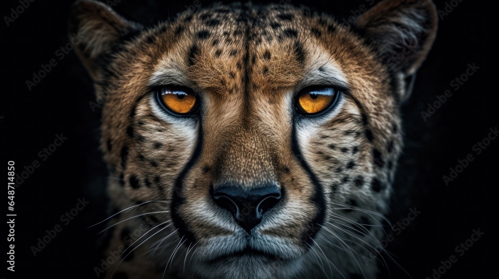Obraz premium Close-Up Portrait of Cheetah in Sahara Desert