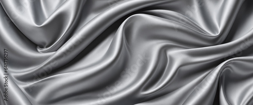 Abstract background of silver crumpled fabric. Cloth with folds. Colorful illustration. Generative AI
