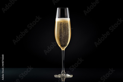 Taça de champanhe no fundo preto - Papel de parede 