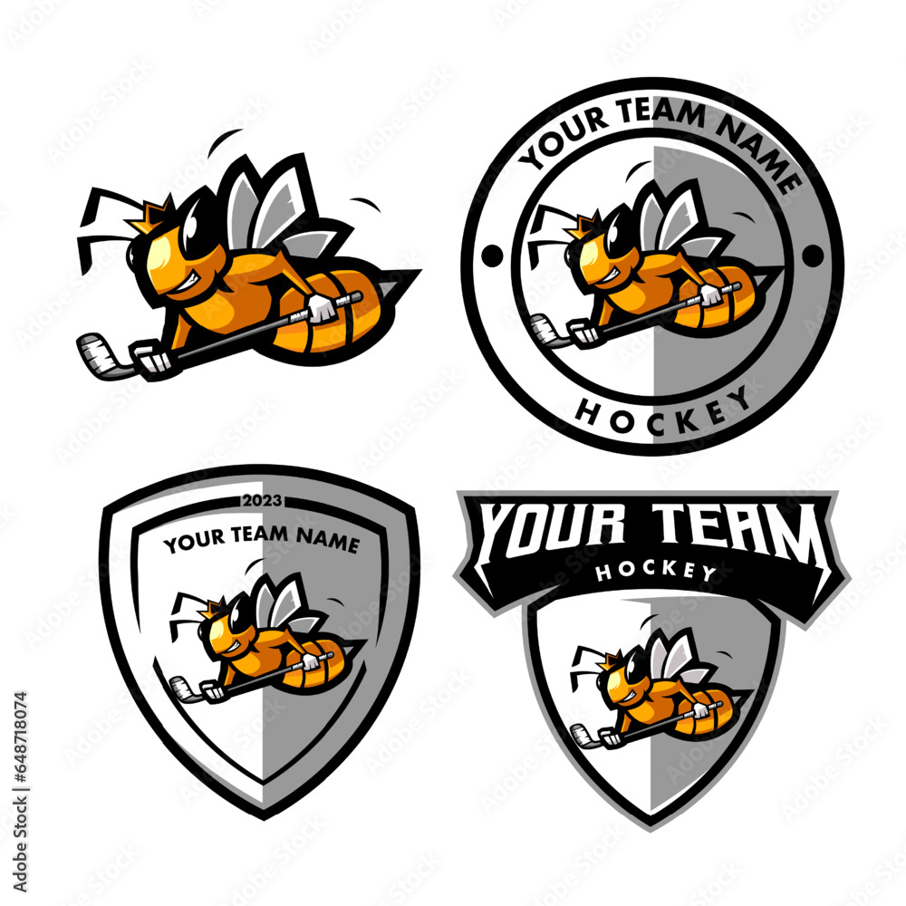 Bee mascot logo for sports Bee mascot logo for sports