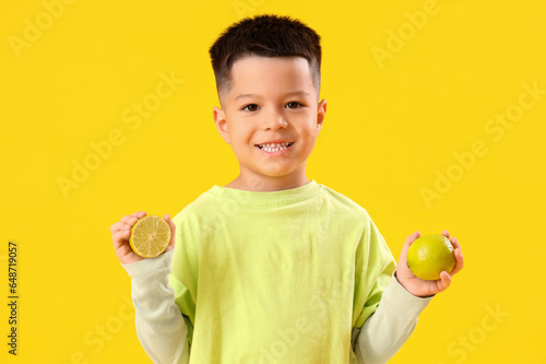 Little Asian boy with fresh...