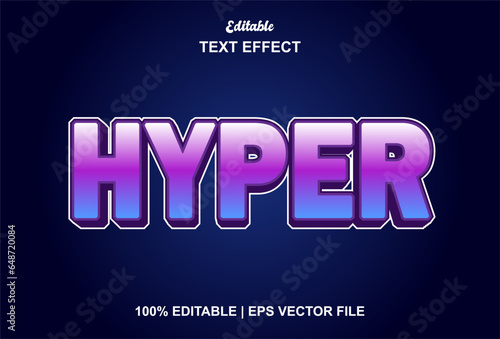 hyper text effect with blue graphic style and editable.