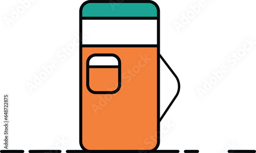 gas pump station vector flat illustration on white background