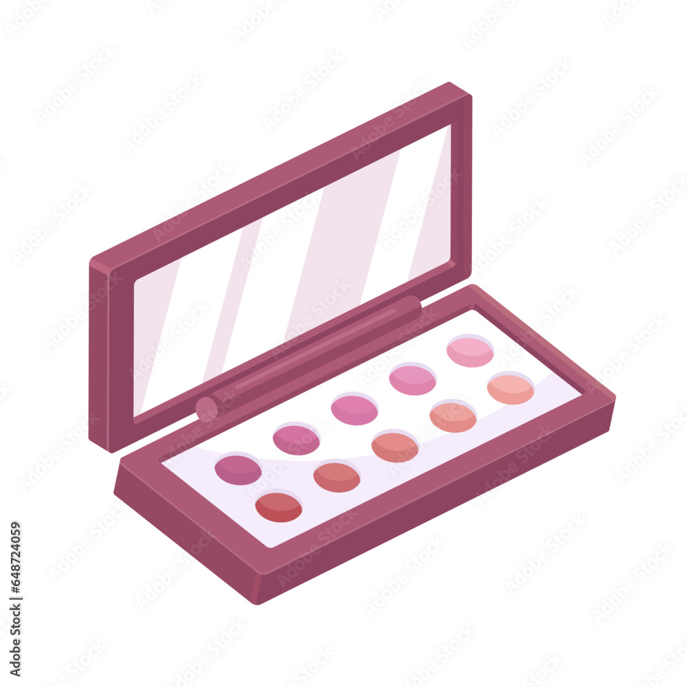 Vector eyeshadow palette clipart, makeup product illustration in earth tone vector Vector eyeshadow palette clipart, makeup product illustration in earth tone vector