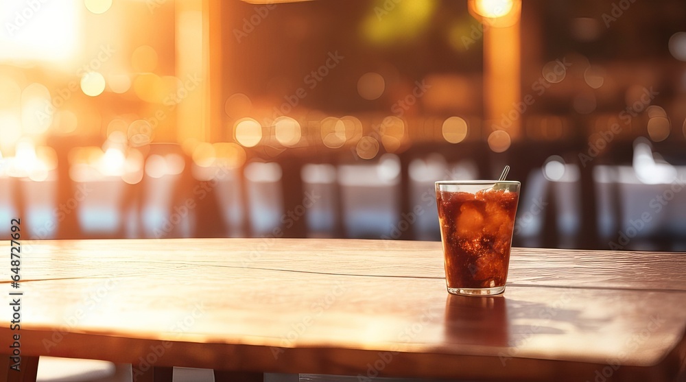Desk with Stunning Blurred Restaurant Background: A Top Choice. Desk with Stunning Blurred Restaurant Background: A Top Choice.