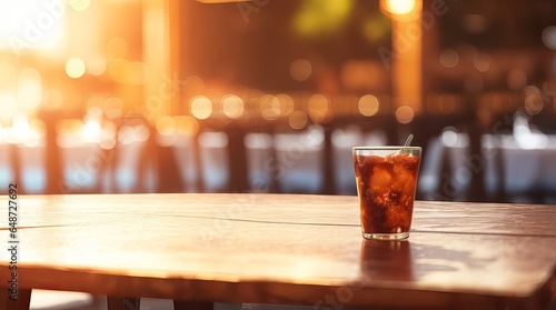 Desk with Stunning Blurred Restaurant Background  A Top Choice. 