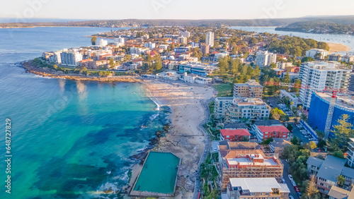 Photography Aerial drone view above Cronulla in the Sutherland Shire, South Sydney, NSW Aust