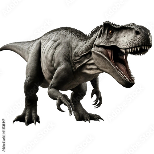 tyrannosaurus rex dinosaur 3d on smartphone with blank screen on transparent background