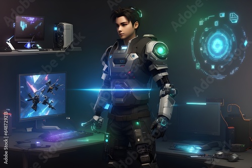 Digital Maestro The Cyberpunk RPG Protagonist - Generative AI