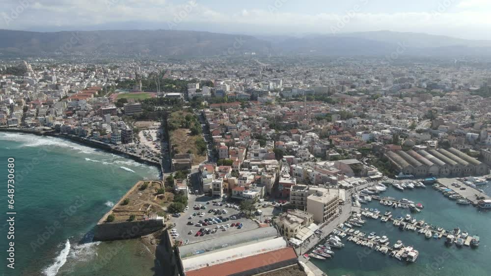view of the port country chania greec crete view of the port country chania greec crete