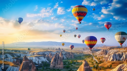 Balloon fligt in tourism park - Turkey Cappadocia photo