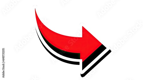 A red and black arrow