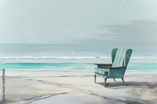 Serene Solitude: A Beachfront View, chairs on the beach © Moon