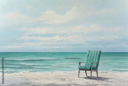 Serene Solitude: A Beachfront View, chairs on the beach © Moon