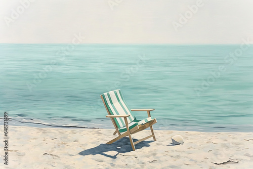 Serene Solitude: A Beachfront View, chairs on the beach © Moon