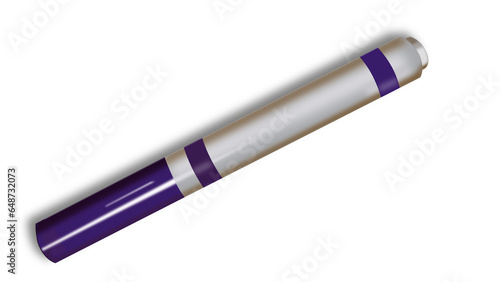 Purple Marker with transparent background. Photorealistic illustration.
