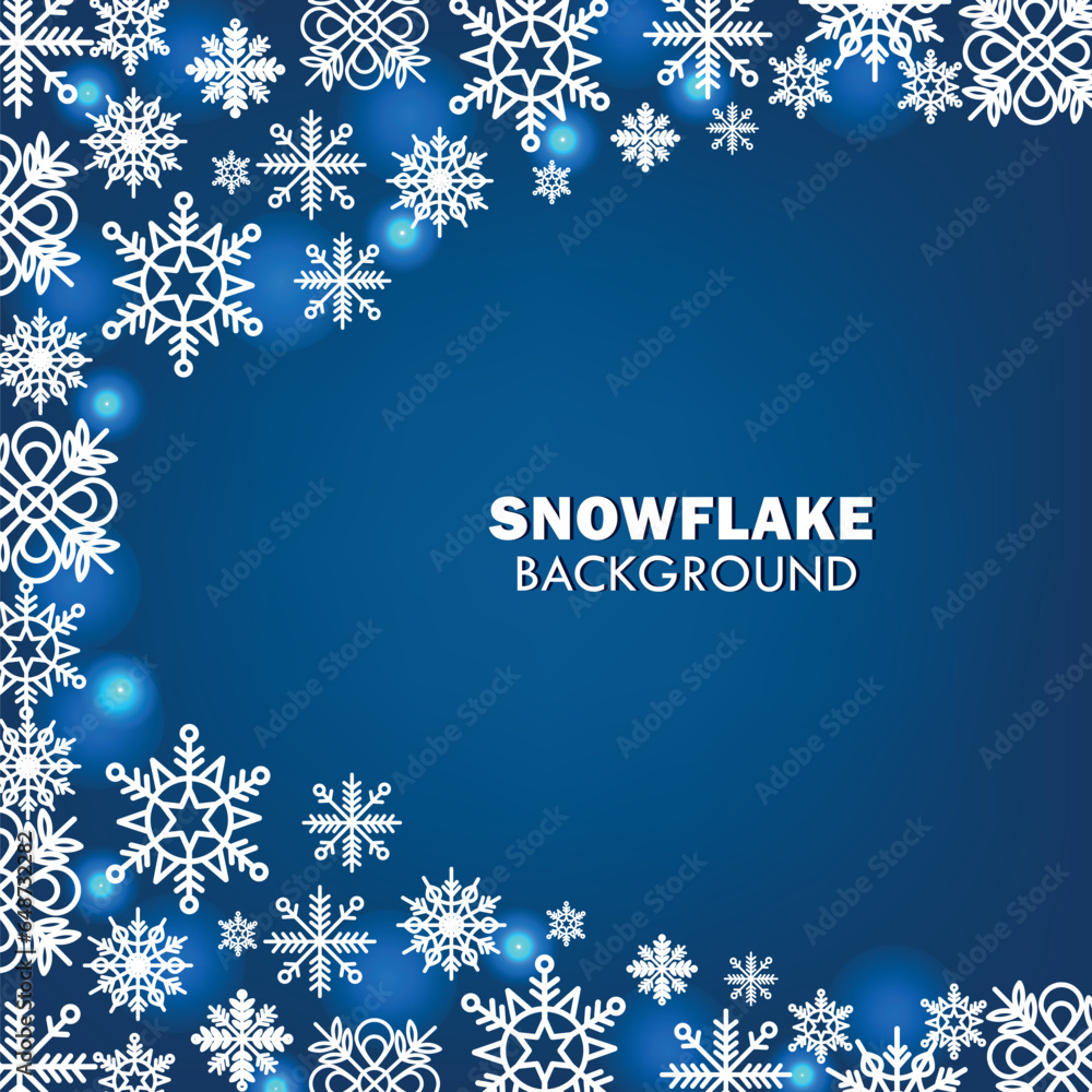 Holiday greeting with snowflake and bokeh background