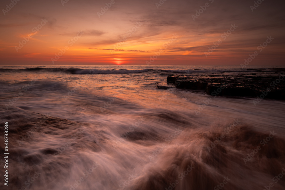 Abstract seascape first light in morning time of the day.