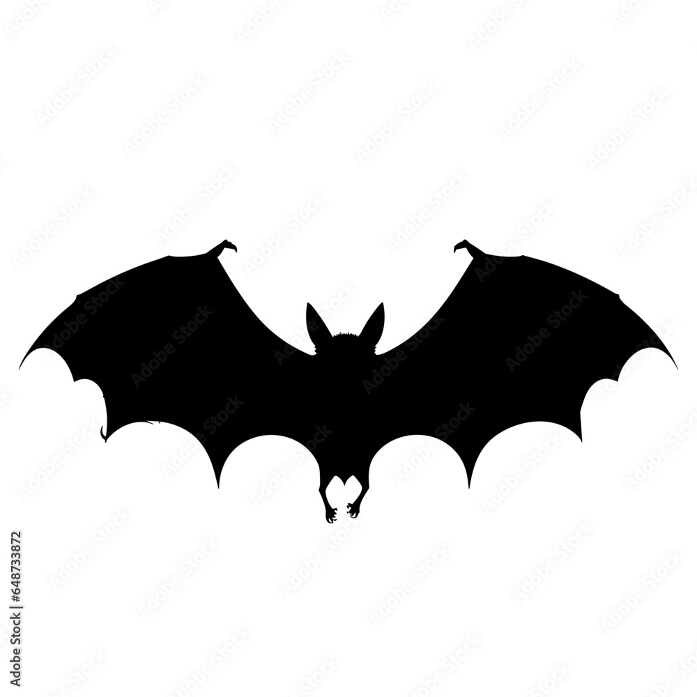 Halloween Bat vector silhouette isolated on white background, Black ...