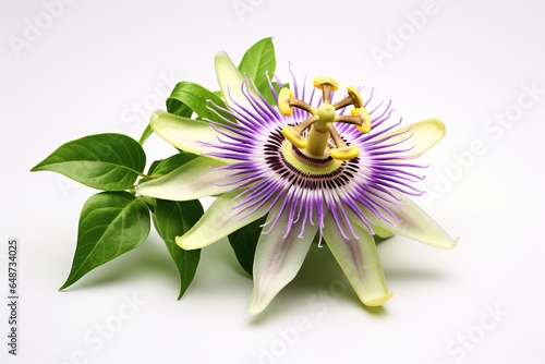 Passionflower isolated on white background. Big beautiful flower.