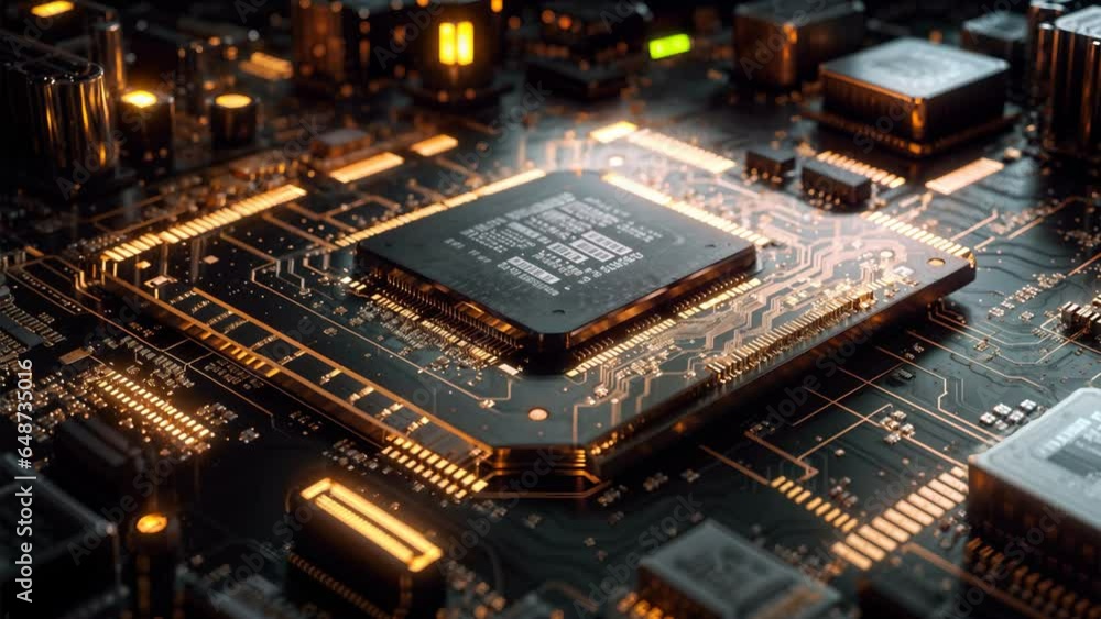 Computer cpu circuit chip technology AI zoom in Computer cpu circuit chip technology AI zoom in