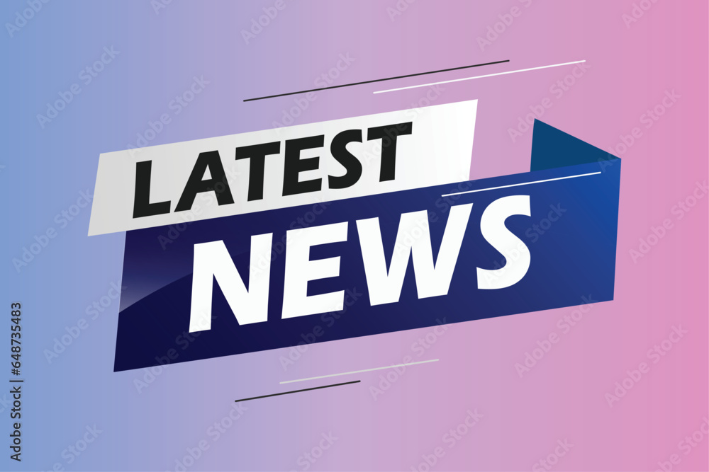 Obraz premium Latest news word concept vector illustration with blue lines modern futuristic 3d style for landing page template ui web mobile app poster banner flyer background gift card coupon label wallpaper