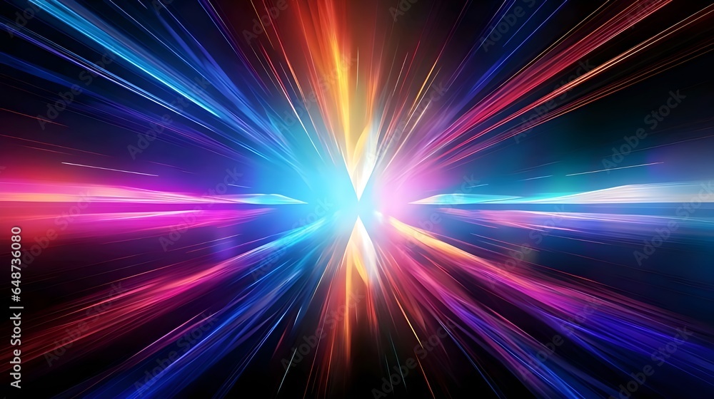 Modern Colorful light tunnel background. 8k resolution. Best for wide banner, poster, header website, social media, editing video, background presentation, promotion and more