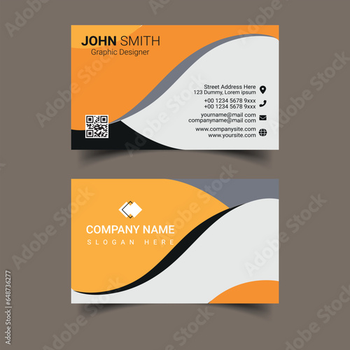 Professional business card design with minimal color. Compatible for business and personal use or commercial usage.