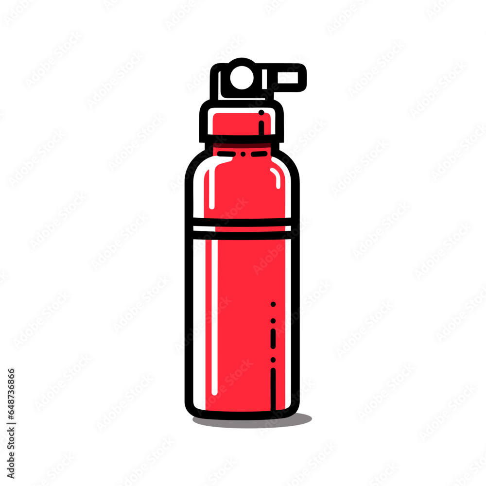 Polish remover bottle vector icon in minimalistic, black and red line work, japan web Polish remover bottle vector icon in minimalistic, black and red line work, japan web