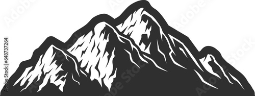 black and white illustration of a mountain