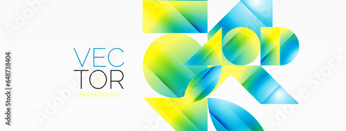Serene gradient template. Circles and triangles mingle in minimalist perfection. Gentle fusion of forms and hues creates balanced yet captivating backdrop, embodying modern sophistication