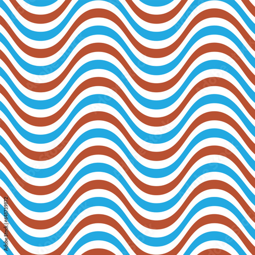 abstract geometric blue brown horizontal wave line pattern.