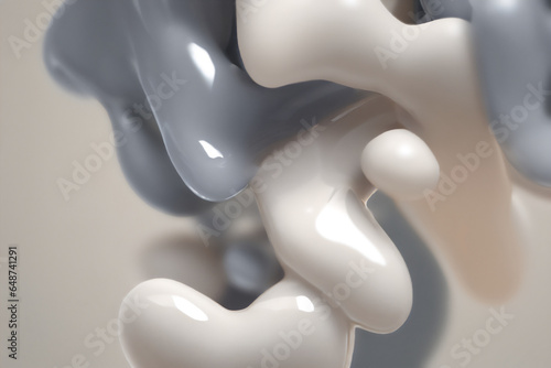 3d Rendered Illustration of Liquid Like Cells · Abstract Minimal Medical Background