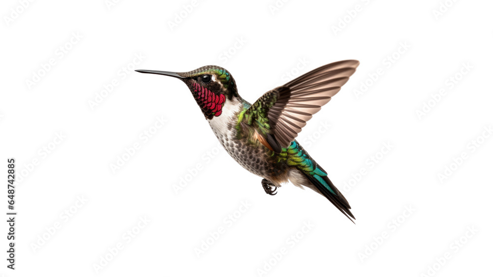 Fototapeta premium Bird, Ruby-Throated Hummingbird PNG Clipart: Exquisite Bird for Art and Design.