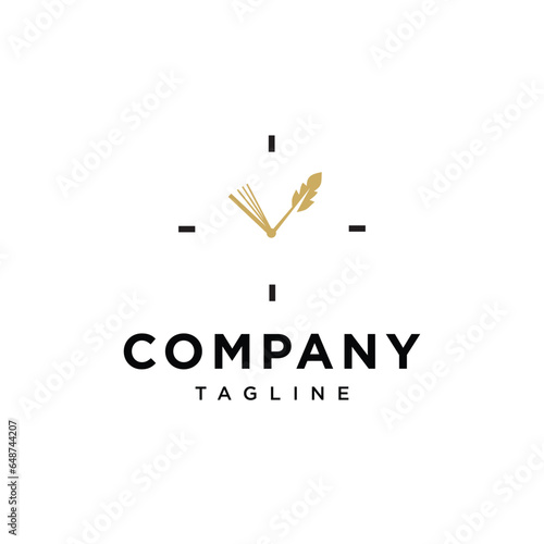 Book clock logo icon vector template.eps