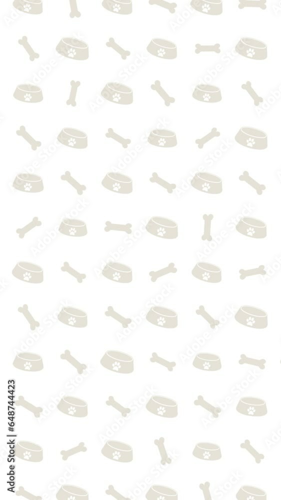 Bone and Dog Bowl Icon Pattern Background Vertical 4K Video Bone and Dog Bowl Icon Pattern Background Vertical 4K Video
