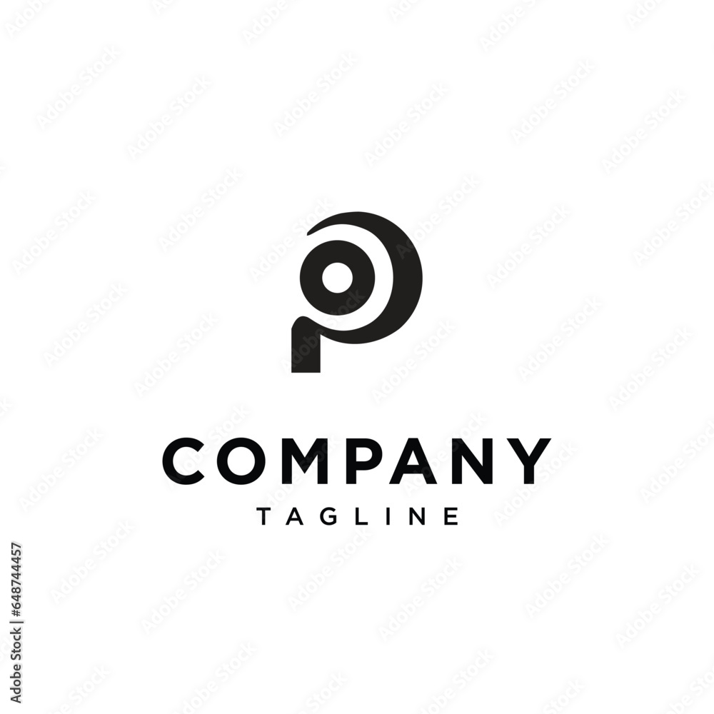 Letter P tire logo icon vector template.eps