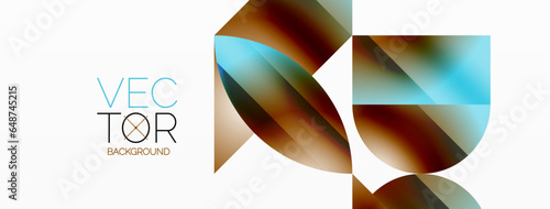 Serene gradient template. Circles and triangles mingle in minimalist perfection. Gentle fusion of forms and hues creates balanced yet captivating backdrop, embodying modern sophistication