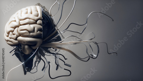 Human Brain Evolution in the Age of AI · The Brain of AI · Neural Network with Brain & Technology Wires