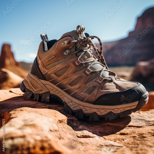 Hiking Shoes on a Mountain Path