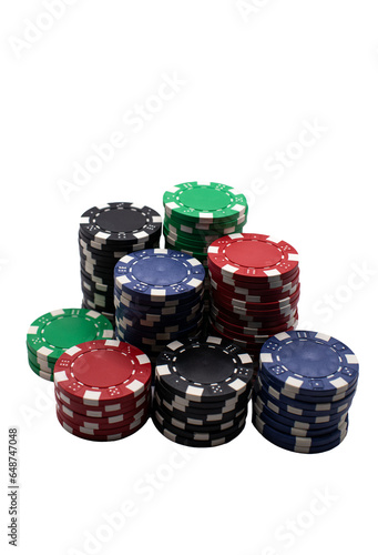 Canvas Print poker chips on a transparent background